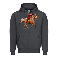 Smoke Western Christmas Cowgirl On The Horse Zipper Hoodie - RanaPortraitStore