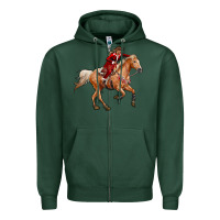 Sports Green Western Christmas Cowgirl On The Horse Zipper Hoodie - RanaPortraitStore