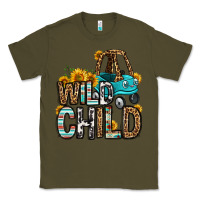 Army Green wild child kids car Classic Tee - OliviaCreatesArt
