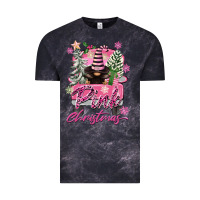 Cloud Black Pink Christmas Truck Gnome Vintage Tee - FaDigitalArtStudio