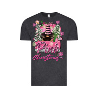 Vintage Black Pink Christmas Truck Gnome Vintage Tee - FaDigitalArtStudio