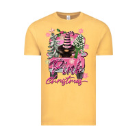 Vintage Mustard Pink Christmas Truck Gnome Vintage Tee - FaDigitalArtStudio