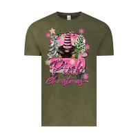 Vintage Olive Pink Christmas Truck Gnome Vintage Tee - FaDigitalArtStudio