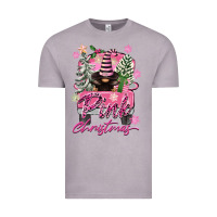 Vintage Zinc Pink Christmas Truck Gnome Vintage Tee - FaDigitalArtStudio