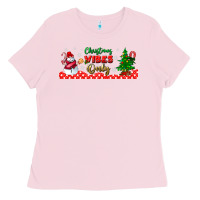 Bubblegum Pink christmas vibes only libbey glass Ladies Tee - BundleAndBundleShop