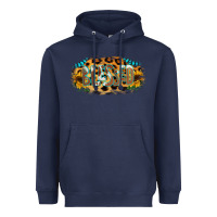 Navy Blessed Sunflower Gemstone Heavyweight Hoodie - RanaPortraitStore