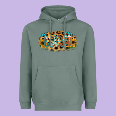 Blessed Sunflower Gemstone Heavyweight Hoodie Designed By Ranaportraitstore