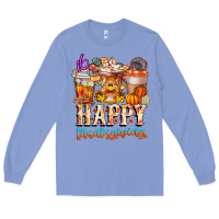 Colony Blue happy thanksgiving Long Sleeve Tee - CowhideDigitalArt