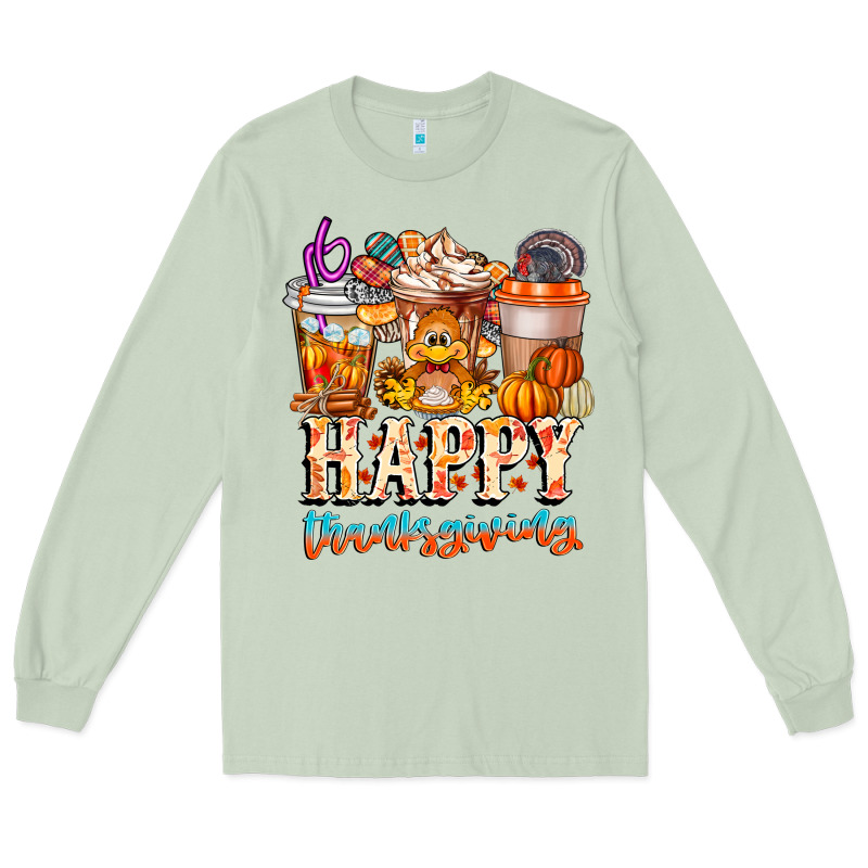 Happy Thanksgiving Long Sleeve Tee by CowhideDigitalArt | Teevron
