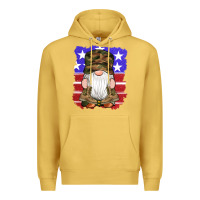 Antique Gold military gnomes boots american flag Premium Hoodie - Artiststas
