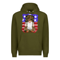 Army Green military gnomes boots american flag Premium Hoodie - Artiststas