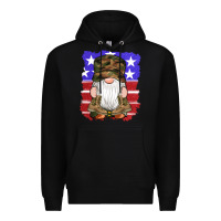 Black military gnomes boots american flag Premium Hoodie - Artiststas