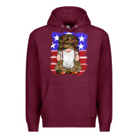 Burgundy military gnomes boots american flag Premium Hoodie - Artiststas