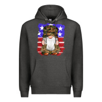 Charcoal Heather military gnomes boots american flag Premium Hoodie - Artiststas
