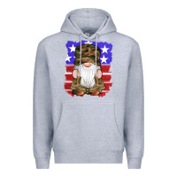 Heather Grey military gnomes boots american flag Premium Hoodie - Artiststas