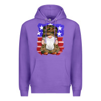 Purple military gnomes boots american flag Premium Hoodie - Artiststas