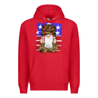 Red military gnomes boots american flag Premium Hoodie - Artiststas