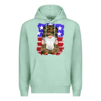 Seafoam military gnomes boots american flag Premium Hoodie - Artiststas