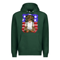 Sports Green military gnomes boots american flag Premium Hoodie - Artiststas