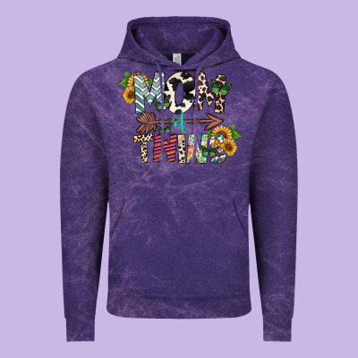 Mom Of Twins Vintage Hoodie Designed By Cowhidedigitalart