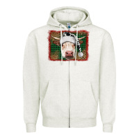 Merry Christmas Hereford Cow With Background Zipper Hoodie | Teevron