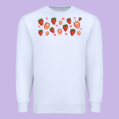 Strawberry Premium Sweatshirt Designed By Jasminsmagicworld