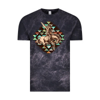 Cloud Black Aztec symbol rodeo Vintage Tee - FaDigitalArtStudio