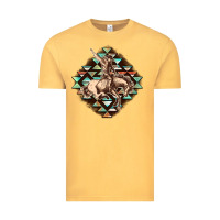 Vintage Mustard Aztec symbol rodeo Vintage Tee - FaDigitalArtStudio