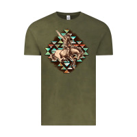 Vintage Olive Aztec symbol rodeo Vintage Tee - FaDigitalArtStudio