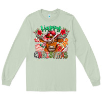 Matcha Happy Christmas Cow Long Sleeve Tee - CowhideDigitalArt