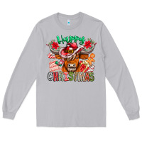Moon Dust Happy Christmas Cow Long Sleeve Tee - CowhideDigitalArt