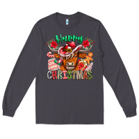 Smoke Happy Christmas Cow Long Sleeve Tee - CowhideDigitalArt