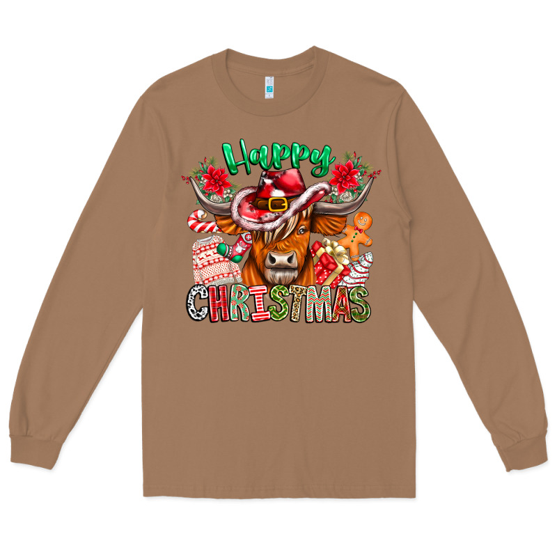 Happy Christmas Cow Long Sleeve Tee by CowhideDigitalArt | Teevron
