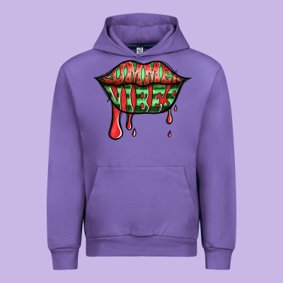 Summer Vibes Watermelon Lips Urban Hoodie Designed By Jasminsmagicworld