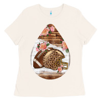 Bone american football and western roses teardrop Ladies Tee - BundleAndBundleShop