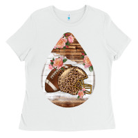 American Football And Western Roses Teardrop Ladies Tee | Teevron