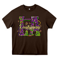Chocolate Brown louisiana mardi gras Heavy Core Tee - OliviaCreatesArt