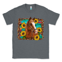 Charcoal Heather horse sunflowers turquoise wooden serape leopard Classic Tee - Artiststas
