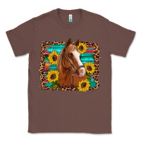 Chestnut horse sunflowers turquoise wooden serape leopard Classic Tee - Artiststas