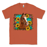 Copper horse sunflowers turquoise wooden serape leopard Classic Tee - Artiststas