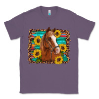 Lavender horse sunflowers turquoise wooden serape leopard Classic Tee - Artiststas