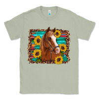 Matcha horse sunflowers turquoise wooden serape leopard Classic Tee - Artiststas