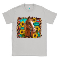 Moon Dust horse sunflowers turquoise wooden serape leopard Classic Tee - Artiststas