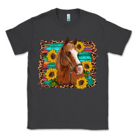Smoke horse sunflowers turquoise wooden serape leopard Classic Tee - Artiststas