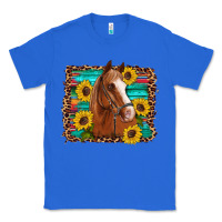 True Royal horse sunflowers turquoise wooden serape leopard Classic Tee - Artiststas