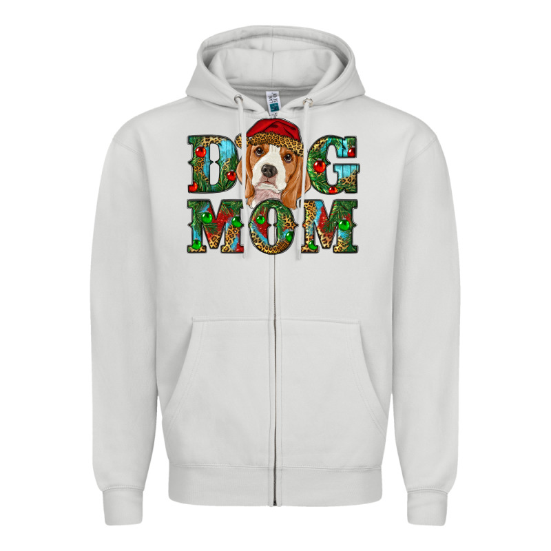 Christmas Beagle Dog Mom Zipper Hoodie by RanaPortraitStore | Teevron