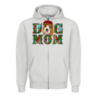 Dove Grey Christmas Beagle Dog Mom Zipper Hoodie - RanaPortraitStore
