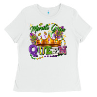 White mardi gras queen Ladies Tee - FaDigitalArtStudio