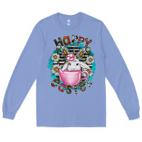 Colony Blue Happy Easter Long Sleeve Tee - CowhideDigitalArt