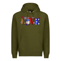 Army Green american flag gnomes love Premium Hoodie - Artiststas